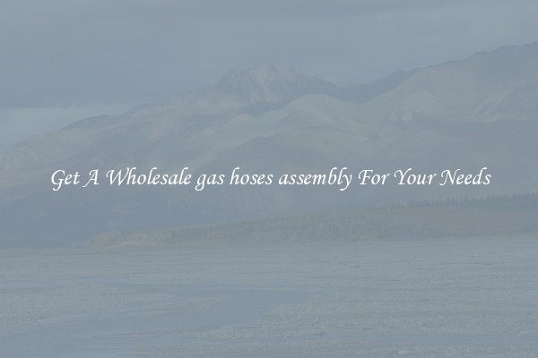 Get A Wholesale gas hoses assembly For Your Needs