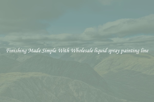 Finishing Made Simple With Wholesale liquid spray painting line