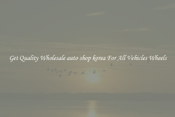 Get Quality Wholesale auto shop korea For All Vehicles Wheels