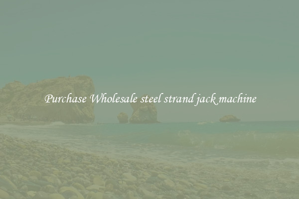 Purchase Wholesale steel strand jack machine