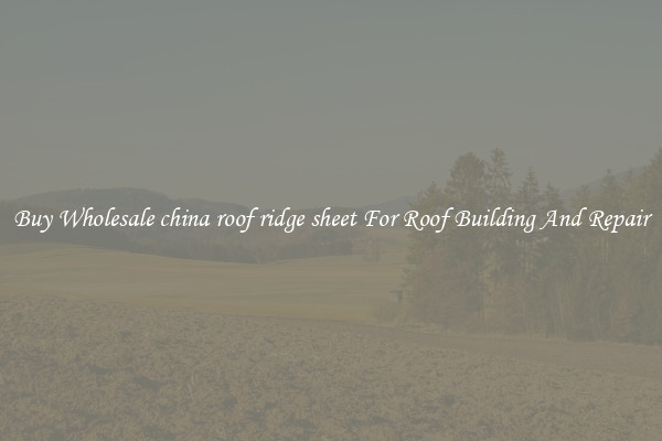 Buy Wholesale china roof ridge sheet For Roof Building And Repair
