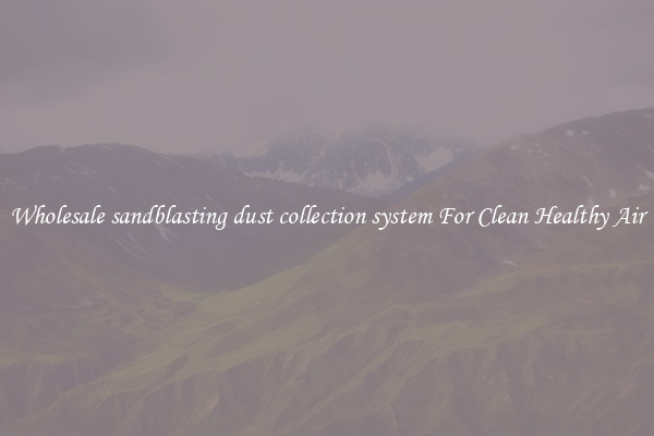 Wholesale sandblasting dust collection system For Clean Healthy Air