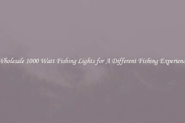Wholesale 1000 Watt Fishing Lights for A Different Fishing Experience
