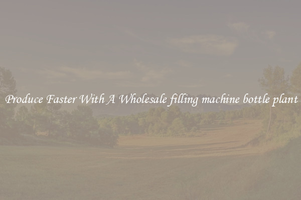Produce Faster With A Wholesale filling machine bottle plant